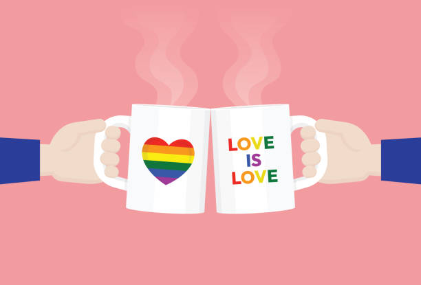istock Love is love text on a cup for LGBTQ celebrate pride month 1483575945