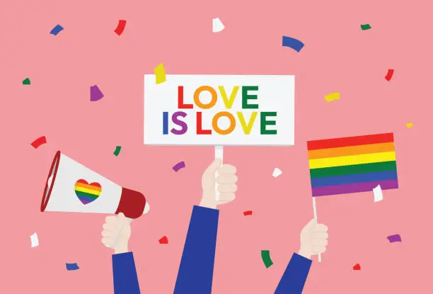 Vector illustration of LGBTQ celebrate pride month