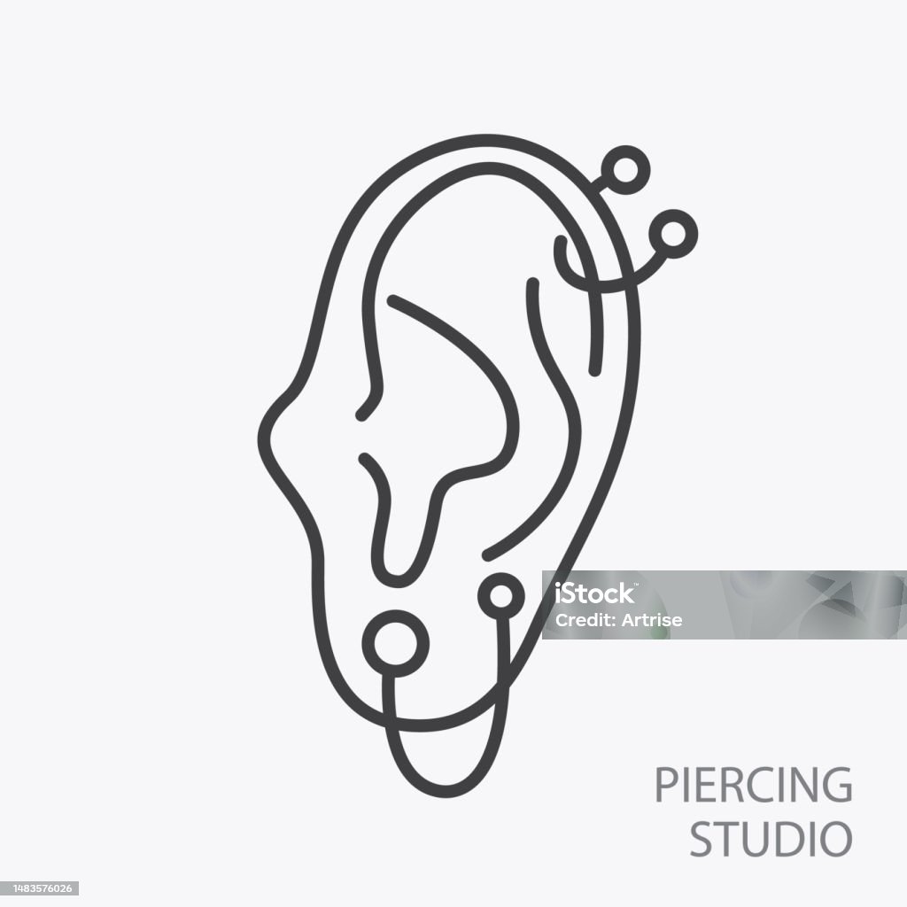 Piercing Studio Logo Template Pierced Ear Logo Element Stock ...