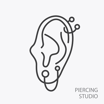 Piercing Studio Logo Template Pierced Ear Logo Element Stock ...