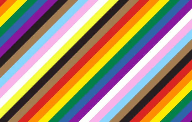Vector illustration of Modern Progress Pride flag Abstract background with black and brown stripes