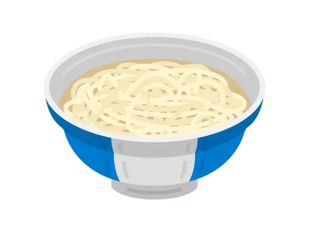 Vector illustration of A simple illustration of warm kake udon.