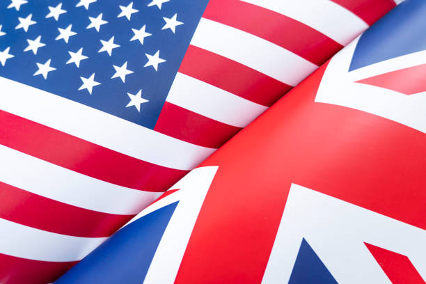 Mixed Flags of the USA and brithish Union Jack flag.
