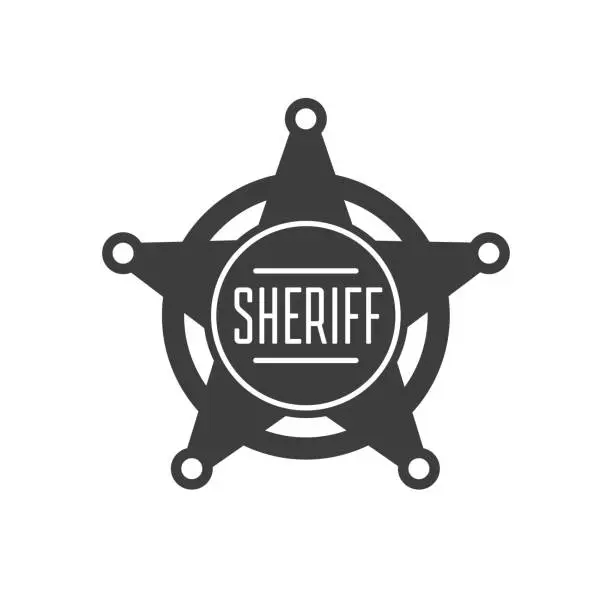 Vector illustration of Sheriff and police badge icon.