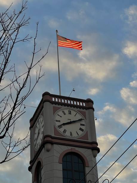 istock American flag on a building in front of a sky 1483580823