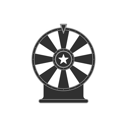 Wheel of fortune simply icon. Lucky roulette, Lottery online casino concept.