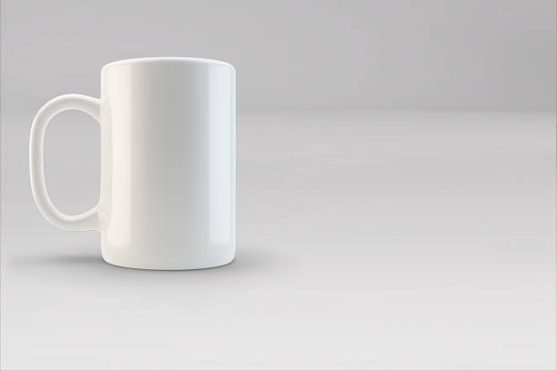 istock Realistic blank  coffee or tea mug cups with handle. Cup porcelain for tea or coffee template mockup isolated. Realistic teacup for breakfast, 3D illustration 1483584072
