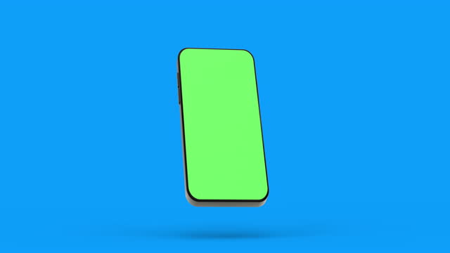4K animation with mobile phone mockup Green screen rotates. Motion Graphic.