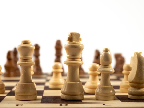 istock Wooden chess on a white background. Board game chess. 1483594010