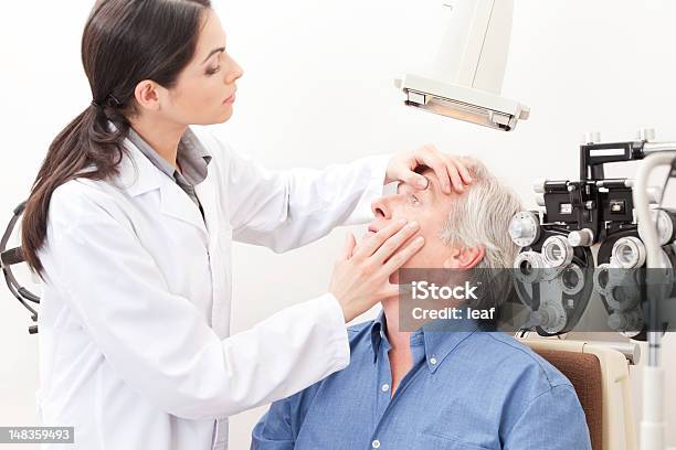 Eyesight Test Examination Stock Photo - Download Image Now - Eye, Optometry, Patient