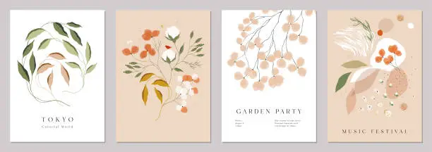 Vector illustration of Floral Art Templates_02