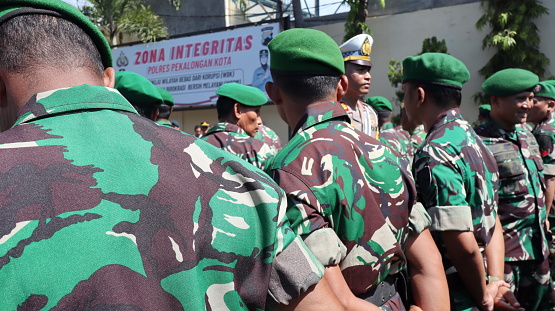 The Indonesian Army (TNI AD) are conducting a parade of troops, Pekalongan Indonesia February 2 2023