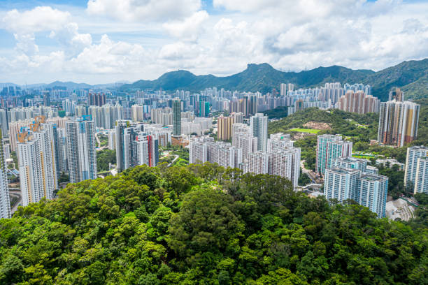 istock Crowded apartment block in Kowloon, Hong Kong 1483604667
