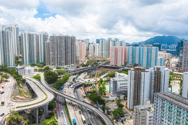istock Crowded apartment block in Kowloon, Hong Kong 1483604733
