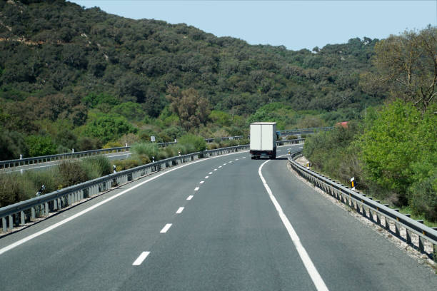 istock Truck on a highway 1483604751