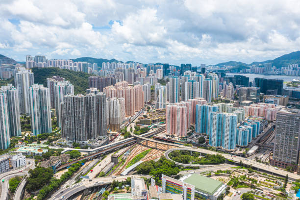 istock Crowded apartment block in Kowloon, Hong Kong 1483604882