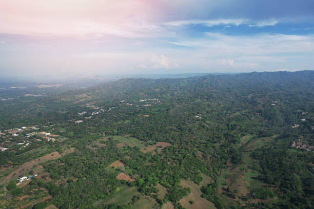 istock Green Nicaragua landscape with blue sky 1483607316