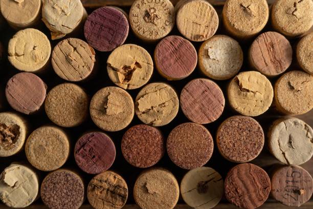 istock Variety of wine corks are displayed in a creative pattern. 1483608512