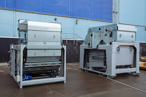 Modern grain cleaning and separation equipment.