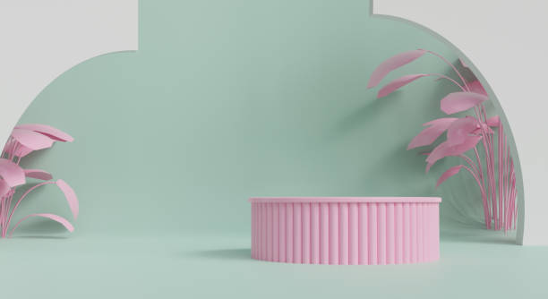 istock 3d product display podium scene with the geometric platform. 3d cylinder stand podium. Commercial background. Geometric forms in modern minimal design. 3d rendering. 1483611273