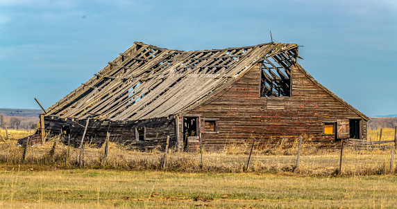 ruin of an old stable in the netherlands