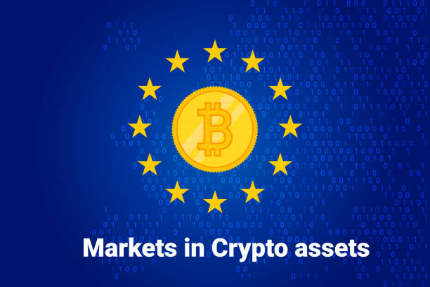 ilustrações de stock, clip art, desenhos animados e ícones de mica - markets in crypto assets regulation flag of european union and map of europe background. eu sign - european community backgrounds european union currency wealth