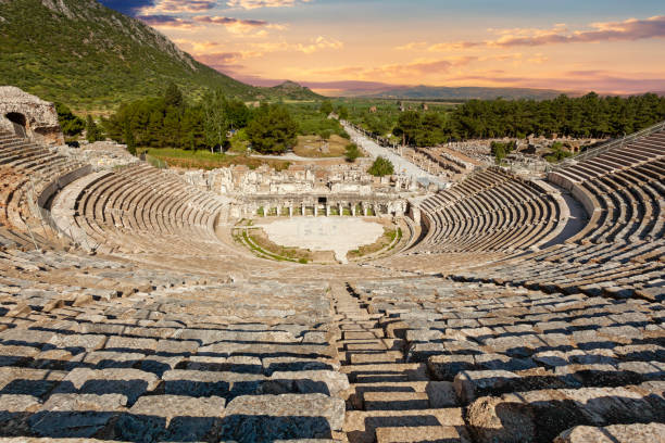 Amphitheater of Ephesus, Izmir. stock photo