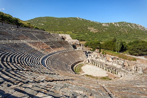 Ancient theater Epidaurus, Argolida, Greece in a summer day