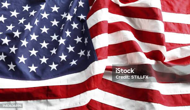 Rippled America Flag Stock Photo - Download Image Now - American Flag, Color Image, Flag