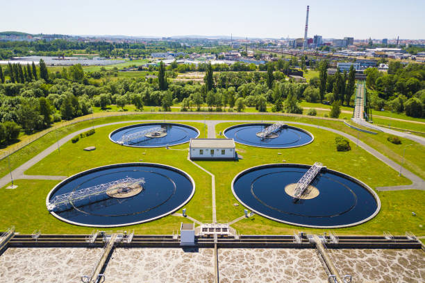 istock Sewage treatment plant from above 1483637061