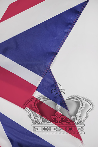 Iceland waving silky flag isolated on white background