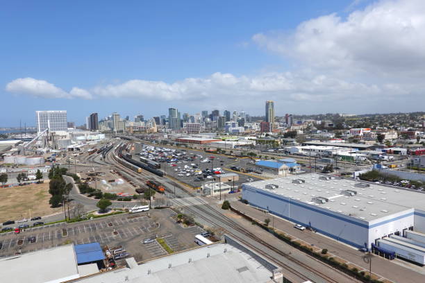 istock Overlooking the railroad yard in San Diego 1483640871
