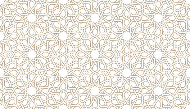 ilustraciones, imágenes clip art, dibujos animados e iconos de stock de patrón de papel sin costuras en auténtico estilo árabe. - arabia