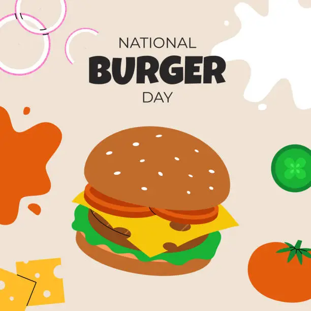 Vector illustration of National Burger Day