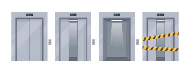 Vector illustration of Elevator doors