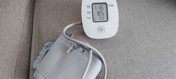 istock Electronic sphygmomanometer on stand 1483648188