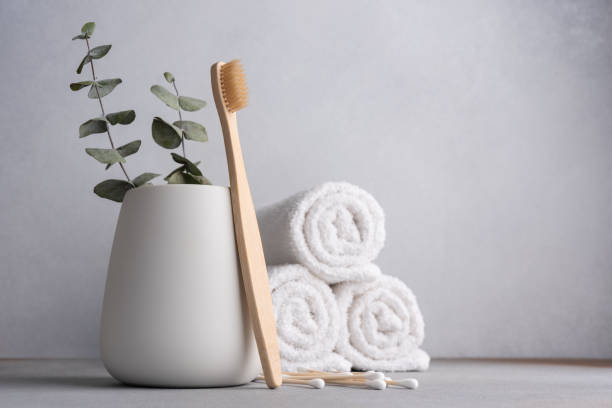 istock Natural eco friendly bamboo toothbrush 1483649350