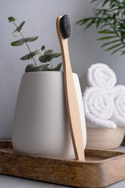 istock Natural eco friendly bamboo toothbrush 1483649552