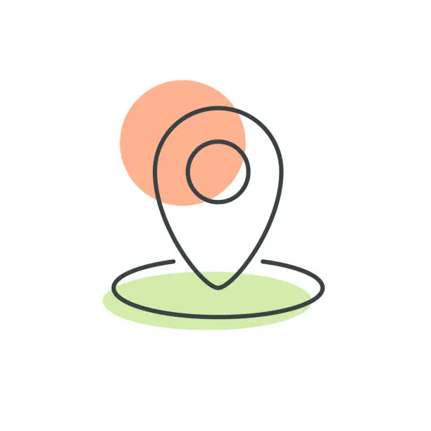Vector illustration of Map pin line icon. Vector illustration of map pin icon. Editable stroke.