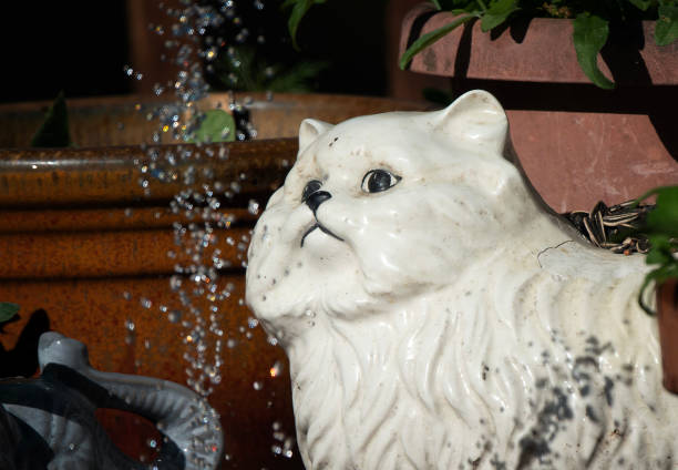 istock Porcelain Grden ornament by the bird bath 1483655634