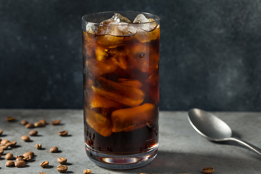 Cold Refreshing Iced Cold Brew Coffee in a Glass