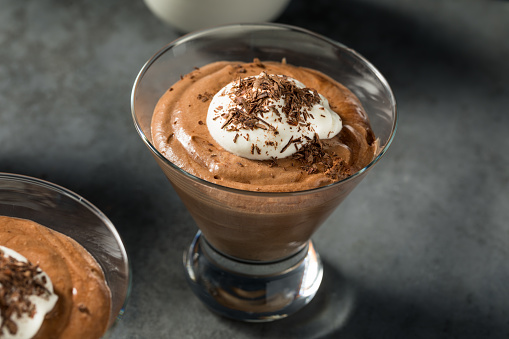Sweet Rich Chocolate Mousse Dessert in a Glass