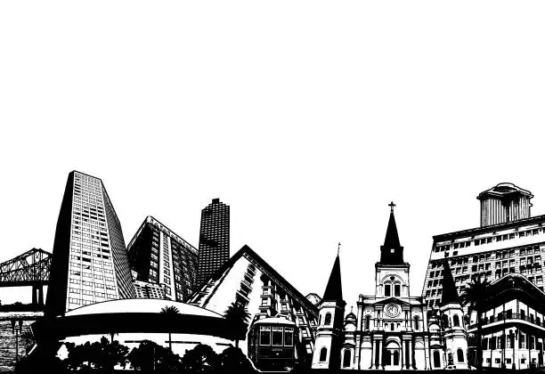 Vector illustration of New Orleans Stylized Cityscape