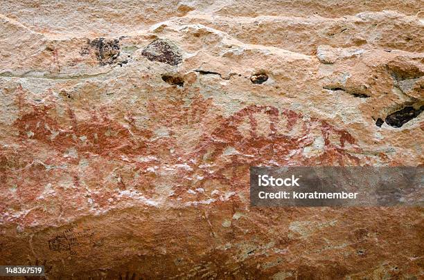 추상적임 예술직 At Pha Taem 선사시대 절벽 페인팅 고고학에 대한 스톡 사진 및 기타 이미지 - 고고학, 고대의, 과거