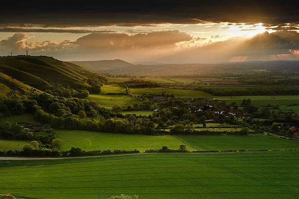 istock Stunning Summer sunset over countryside landscape 148367833