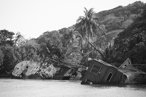 shipwreck boats after a storm