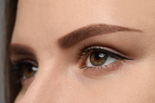 istock Young woman with beautiful eyes, closeup view 1483686730