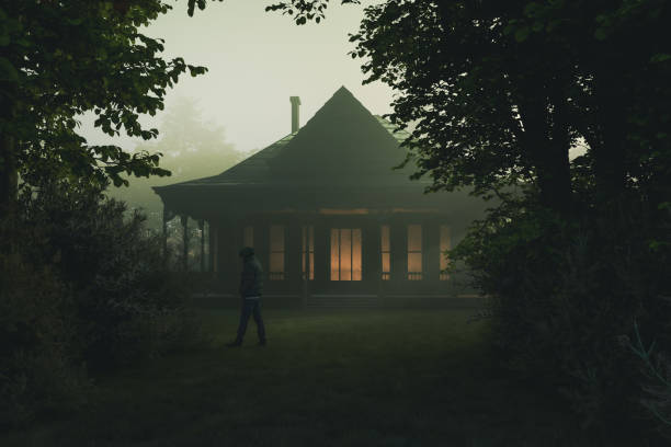 istock Spooky old rural house in the woods 1483687501