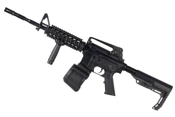 istock M4 assault rifle with drum magazine 1483695569