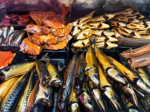 Assortment of Smoked Fish Available at the Shop
